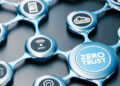 Conceptual image of a secure digital ecosystem, emphasizing Zero Trust principles within a network of cloud and connectivity services.